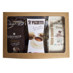 Dárkový set moka konvice Pezzetti Ital 6 + 2 x mletá káva