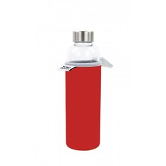 Yoko Design skleněná láhev v neopr. pouzdru 500 ml, červená